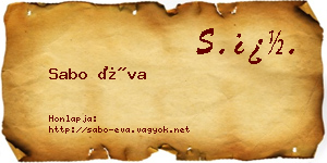 Sabo Éva névjegykártya