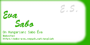 eva sabo business card