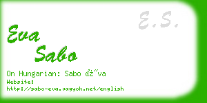 eva sabo business card